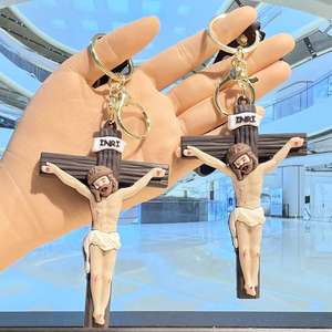 Wowei พวงกุญแจซิลิโคนพระเยซูคริสต์ผู้ถือพวงกุญแจคริสเตียนทนทานของขวัญคริสเตียนสำหรับผู้ชายผู้หญิงคริสต์มาส - Product Image 2