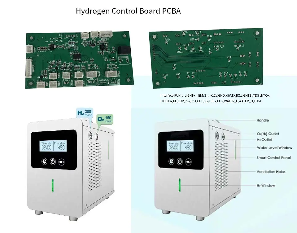 Fabricante de PCBA, montaje de placa de circuito de impresión, placa de control de hidrógeno PCBA multicapa, montaje de PCB de doble cara PCBA