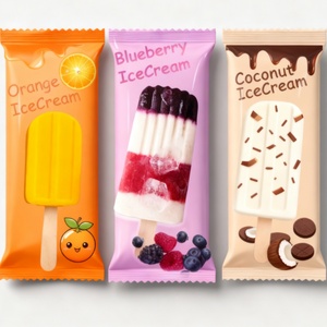 Bolsas de plástico personalizadas con sellado trasero para envasado de helados, paletas de hielo y helados de crema - Product Image 1