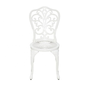 pièces White Garden à bas prix <span class=keywords><strong>mobilier</strong></span> de café <span class=keywords><strong>terrasse</strong></span> extérieure Bistro table ronde en fonte d'aluminium et chaises 3 places - Product Image 4