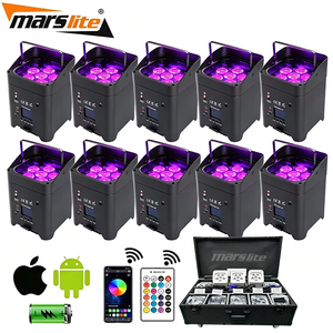 Fari LED Wireless a Batteria Marslite 6x18W, <span class=keywords><strong>Luci</strong></span> Uplight Smartbat per DJ, Illuminazione Wireless per Discoteche, Matrimoni e Feste - Product Image 1