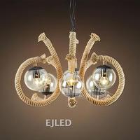 Luminaire suspendu en corde de chanvre, lustre moderne nordique pour salon, chambre, café, restaurant, modèle RP0154