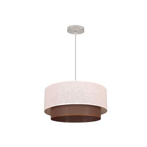 Lampada a sospensione doppia 1L beige/marrone cilindrica (50/40/reg) - illumina gli spazi, decorazione moderna, stile elegante e funzionale. - Product Image 1