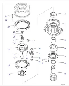 ในสต็อก 21T-26-00300 PC2000LC-8 เครื่องจักรสวิง PC2000-8 สวิงเกียร์สําหรับ komatsu