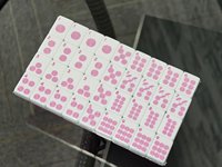 Jeu de Mahjong Américain Personnalisé OEM en Acrylique Rose et Vert, 166 Tuiles, Motif Joker Plage Estivale Dessin Animé, Vente en Gros pour Collectionneurs