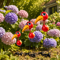 Statues de Toucan en Métal pour Jardin, Lot de 3 Tailles, Résistantes aux Intempéries, Décoration Extérieure de Jardin, Vente Directe Usine, Dropshipping Disponible