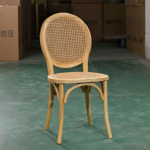 Chaise Louis en bois massif avec dossier en rotin, chaises <span class=keywords><strong>de</strong></span> banquet <span class=keywords><strong>de</strong></span> mariage et d'hôtel marron pour événements (vente en gros) - Product Image 6