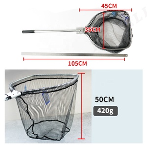 Épuisette de pêche télescopique OEM 105 cm, filet rétractable 45*35 cm, en aluminium, plastique et nylon - Product Image 2