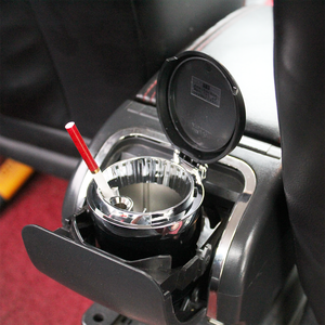 CARFU Universal Fit Silver/Black ABS Portable Custom Smokeless <strong>Ashtray</strong> for <strong>Car</strong> Armrest Box CE Certified AC-813 - Product Image 2