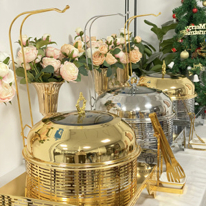 Set di piatti da cucina professionale per Buffet in acciaio inossidabile scaldabagno per banchetti di nozze servizio di <span class=keywords><strong>Catering</strong></span> per banchetti - Product Image 4