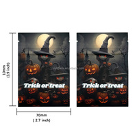 Aangepaste Bedrukte Halloween Candy Zip Lock Staande Zakje Gummy Verpakking Eetbare 1 Gram Mylar Zakken Met Raam Op Voorraad