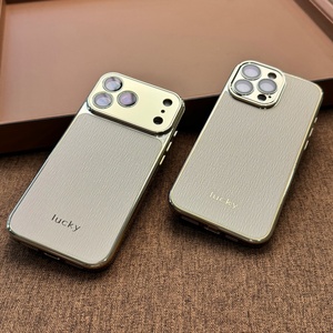 Funda Magnética de Cuero PU con Electrochapado Avanzado para iPhone 18 14 15 16 17 Pro Max con Película Protectora de Lente HD y Cubierta Trasera Antigolpes - Product Image 1
