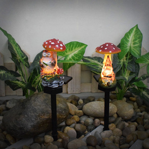 Lámpara Solar de Jardín con Forma de Hongo, Búho o Gnomo, LED, Decoración de Césped para Exteriores, Impermeable, Portátil, Alimentada por Energía Solar - Product Image 2