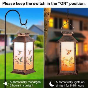 Lámpara Solar con Diseño de Colibrí, Luz de Jardín Colgante de Bronce, Lámpara Decorativa para Exteriores con Energía Solar LED - Product Image 4