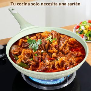 Sartén Antiadherente de 20 cm con Tapa de Vidrio, Revestimiento de Granito 100% Libre de BPA, Apta para Estufas de Inducción, Gas y Eléctricas - Product Image 6