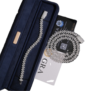 Collar de Cadena Cubana con Cruz de Moissanita en Plata de Ley 925, Pasa el Test de Diamantes - Product Image 1