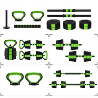 HanJing Trading Ensemble d'haltères réglables 4-en-1 en PVC avec kettlebell, barre d'haltères et support de pompes - 88 lb pour la maison