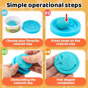 Kit de pâte à modeler et de slime pour enfants Zhorya, argile à séchage à l'air, 10 pièces, argile colorée pour jouer avec un potentiel créatif - Product Image 3