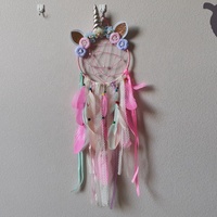 Attrape-rêve licorne de licorne de 20x20cm, tapisserie, décoration de mariage, suspension murale, grand macramé, pour chambre