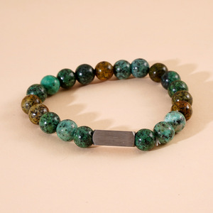 Vente en gros de bracelets en acier inoxydable avec perles gravées en <span class=keywords><strong>pierre</strong></span> naturelle bracelets personnalisés avec <span class=keywords><strong>nom</strong></span> gravé au laser bracelets pour bricolage de pierres précieuses - Product Image 3