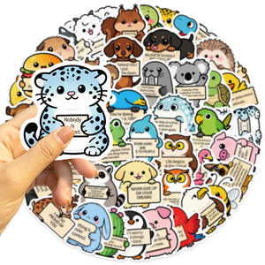 Autocollants imperméables en PVC pour téléphones portables, bouteilles, décoration DIY, animaux de dessin animé amusants et inspirants - Product Image 4