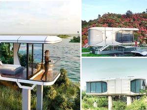 Entretenimiento al aire libre y evento Hospitalidad Barra móvil en diseño de cápsula espacial Casas de contenedores únicas Producto - Product Image 6