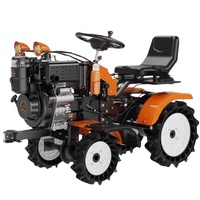 Motoculteur 15 CV à boîte de vitesses automatique, micro-cultivateur polyvalent pour terres arides et rizières, cultivateur de sol 2RM avec remorque