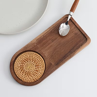 Plateau ovale en bois, petit plateau pour le petit-déjeuner, le lait, les collations, le café, finition huilée, plateau en bois massif, plateau pour le petit-déjeuner, usage domestique