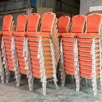 Chaises de salle à manger en métal pour hôtels, mariages, banquets, réunions VIP, restaurants, événements, fêtes, églises