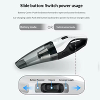 Aspirateur de voiture sans fil portable haute puissance à double système, double usage, avec éclairage intégré et forte aspiration