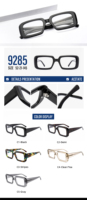 Lunettes de vue rectangulaires unisexes vintage de haute qualité en acétate transparent épais avec verres en nylon, personnalisables avec logo