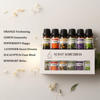 Ensemble de 6 bouteilles d'huiles essentielles 100% pures et naturelles pressées à froid, lavande, menthe poivrée, citron, eucalyptus, orange, romarin, pour diffuseur