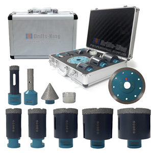 10pcs chân không brazed kim cương lỗ Saw Kit gạch vương miện + phay Bit + chamfer bit + Kim cương lưỡi kim cương lõi khoan bit Bộ - Product Image 1