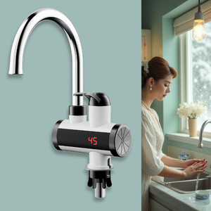 Elektrische Schnellheizung 2025 Neue Sofort-Warmwasserhähne 3s Sofort-Küchenarmaturen mit LED-Temperatur-Digitalanzeige aus Kunststoff - Product Image 1