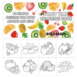 40-Page Fruit Vegetable Coloring <b>Book</b> for Kids Wholesale Custom Printing Perfect Bound Children Water Coloring <b>Books</b> - Product Image 5