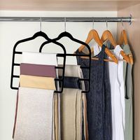 Perchas de Plástico Aterciopeladas de Tres Capas, Ahorro de Espacio, Antideslizantes, con Gancho Giratorio de 360 Grados para Armario, Jeans, Pantalones, Bufandas y Corbatas