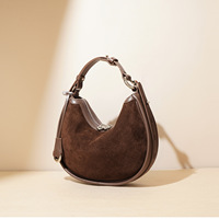 Sac de bras rétro haut de gamme, givré, en forme de croissant, élégant, polyvalent, avec une seule sangle, fermeture à glissière, doublure imperméable en coton