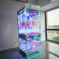 Machine de jeu de distribution de mini-jouets à 40 clips à monnayeur avec armoire transparente, machine à cadeaux à clips