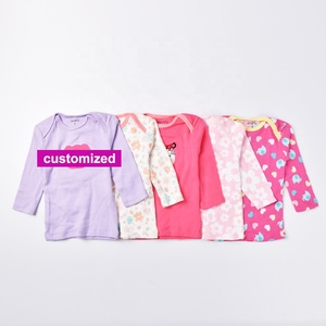 Lot de 5 t-shirts personnalisés multicolores confortables à manches longues pour garçons et filles, vêtements pour tout-petits, t-shirt en coton blanc pour bébé - Product Image 5