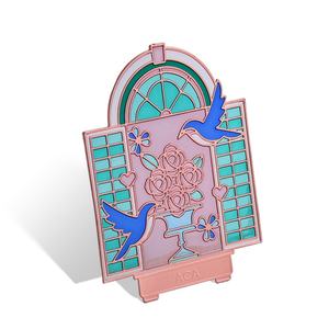 Marcapáginas con Diseño de Golondrina en Color Rosa Claro y Forma de Puerta en Color Oro Rosa, Precio Directo de Proveedor - Product Image 6