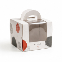Boîte à gâteau personnalisée avec logo pour anniversaire, emballage en carton pour cupcakes, pâtisseries, boulangerie, boîte à gâteau en papier avec poignée et fenêtre