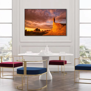 Impression sur toile personnalisée <span class=keywords><strong>de</strong></span> <span class=keywords><strong>paysage</strong></span> désertique moderne à l'huile, <span class=keywords><strong>coucher</strong></span> <span class=keywords><strong>de</strong></span> <span class=keywords><strong>soleil</strong></span> rouge, pour la décoration du salon - Product Image 3