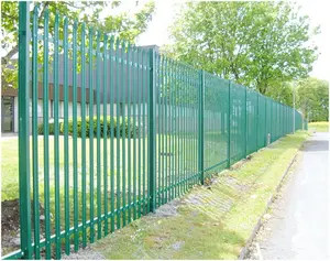 Eco friendly European style security metal palisade fence panels steel paliasde fencing W section