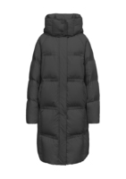 Veste longue en duvet réversible imperméable et à séchage rapide QLYP pour l'hiver, avec fermeture éclair, ceinture ajustable, capuche et col montant