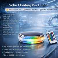 Lampes solaires flottantes pour piscine, étanches IP67, LED RGB avec télécommande pour la décoration extérieure de piscine et de jardin