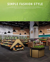 Moderne Ontworpen Supermarkt Houten Fruitgroente Staan Voor Het Weergeven Van Fruitgroente In De Winkel
