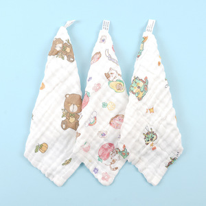 Serviette de bain pour bébé en gaze 100 % coton six couches Kim Ryan 25x25cm 30x30cm, douce et absorbante pour le bain des enfants - Product Image 2