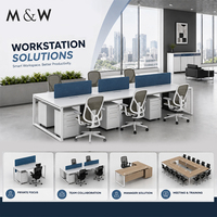 Série de bureaux modernes M&W, poste de travail modulaire, banc de travail, cloison de séparation, table de conférence, solution de conception d'espace de travail, bureau