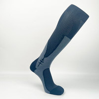 Chaussettes de compression sportives noires personnalisées pour hommes et femmes, confortables, respirantes, compression graduée, athlétiques, OEM