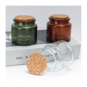 Vente en gros de pot à bougie en cire de verre vide transparent blanc noir mat de 8 oz 10 oz 14 oz à large ouverture avec couvercle en liège en <span class=keywords><strong>bois</strong></span> - Product Image 2